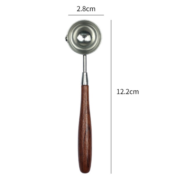 MUỖNG NUNG DẤU SÁP CÁN GỖ CỔ ĐIỂN CÓ MŨI RÓT 2 MÀU ĐẶC TRƯNG BẠC/VÀNG