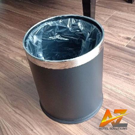Thùng rác văn phòng inox 2 lớp màu đen đen chống bám vân tay cao cấp