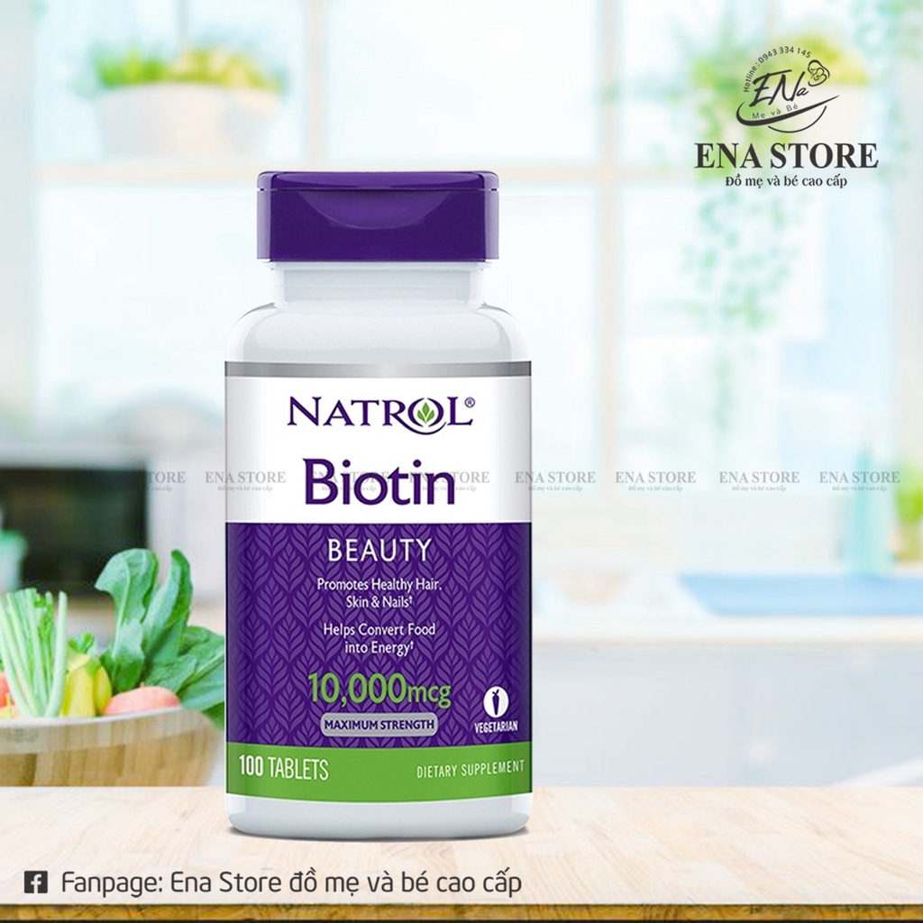 Viên Uống Mọc Tóc Natrol Biotin 10000 Mcg Của Mỹ 100 Viên MẪU MỚI