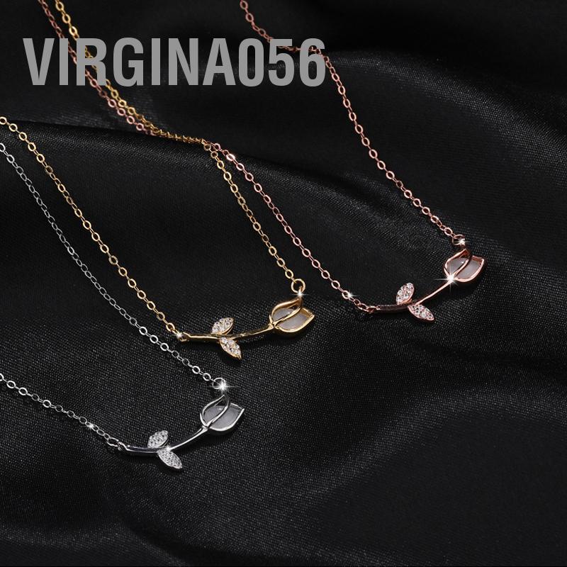 Virgina056 925 Vòng cổ bạc Mô hình hoa Chuỗi xương đòn trang trí cho phụ nữ Cô gái