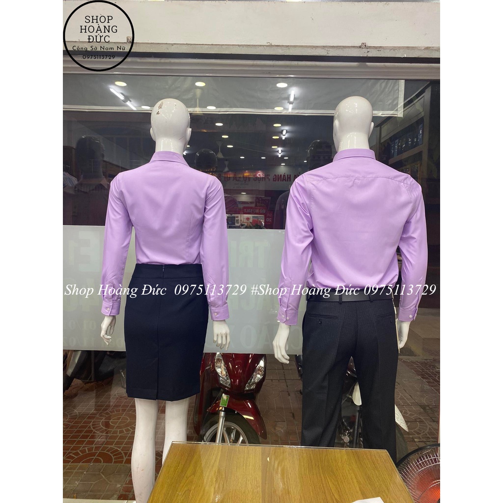 Đồng phục công sở nam nữ 3906 hồng cánh sen