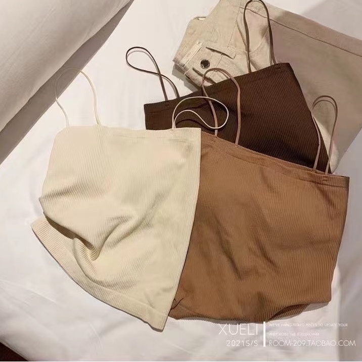 Áo hai dây nữ SUXI dáng ngắn có mút ngực thời trang mùa hè