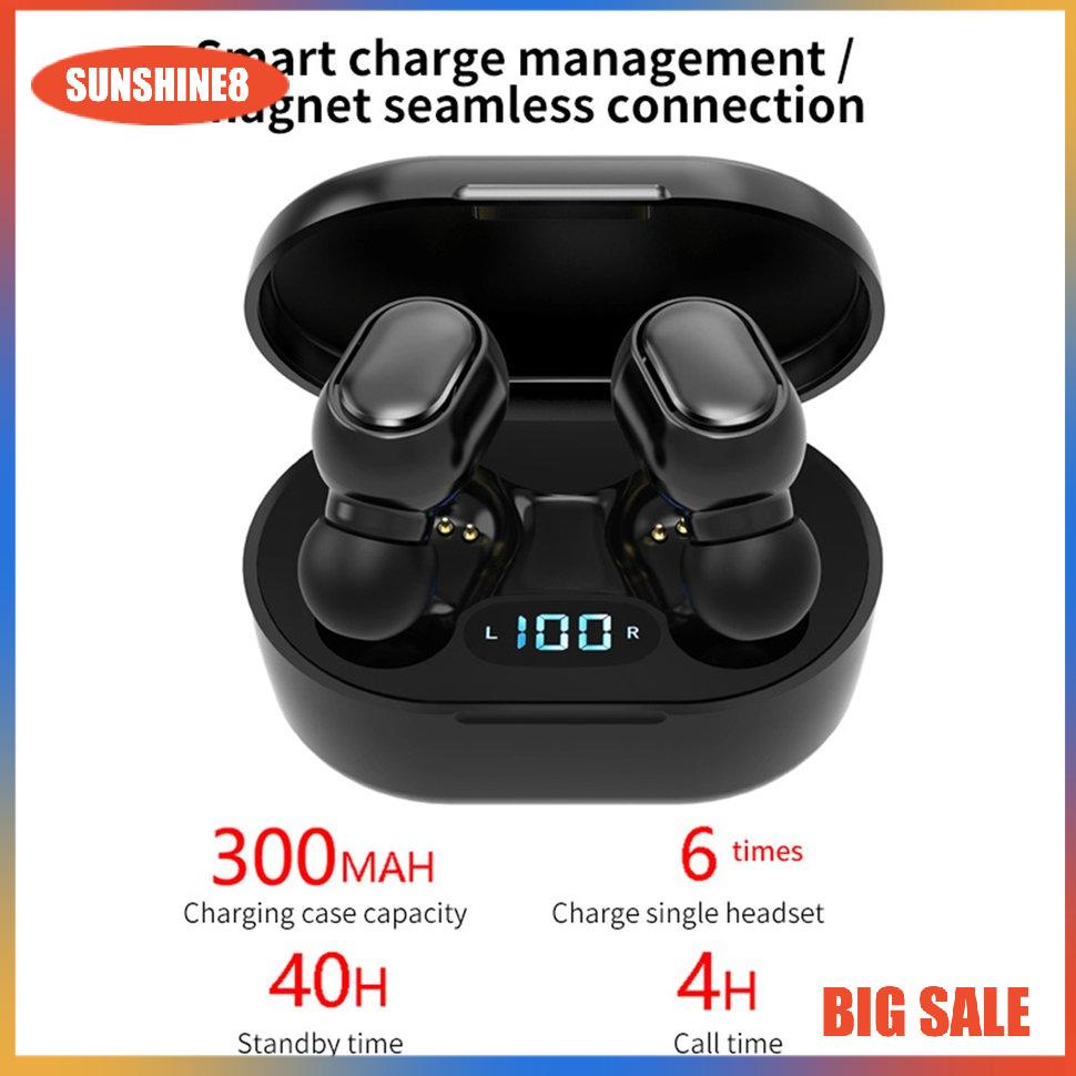 Tai nghe không dây E7S Mini 5.0 màn hình kỹ thuật số điều khiển bằng giọng nói