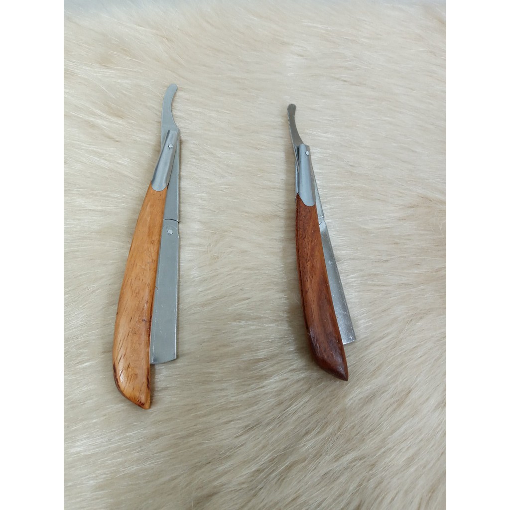 Dao cạo lông mặt cán gỗ chuyên dụng cho salon  FREESHIP   cán gỗ dễ thao tác lưỡi dao bằng nhôm chống rỉ sét [tận gốc]