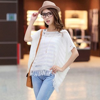 Áo len lưới tua rua form rộng