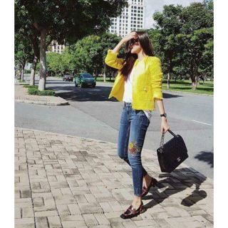 Áo khoác vải tweed zara auth