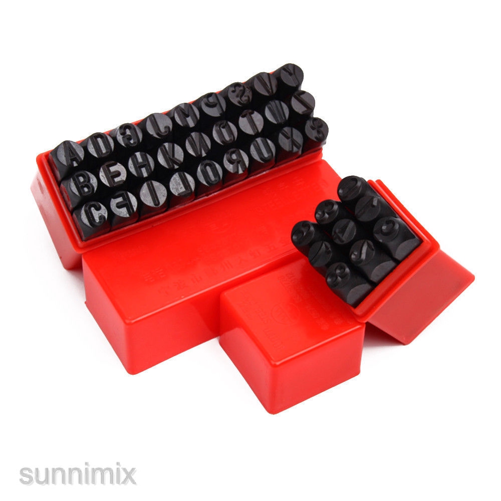 Set 36 Con Dấu 4mm Hình Chữ Cái Từ 0-9 A Sang Z Kèm Hộp Đựng