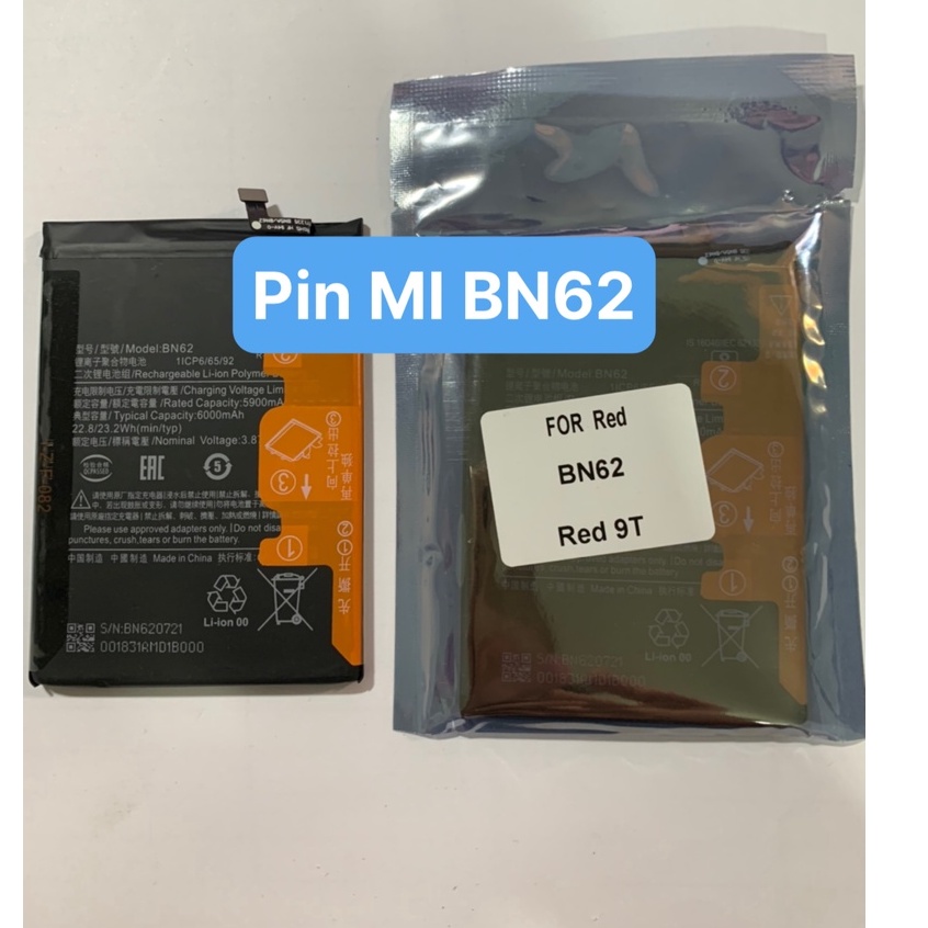Pin zin MỚI điện thoại xiaomi redmi 9T/ NOTE 9 4G / NOTE 9 5G/ POCO M3-MÃ BN62
