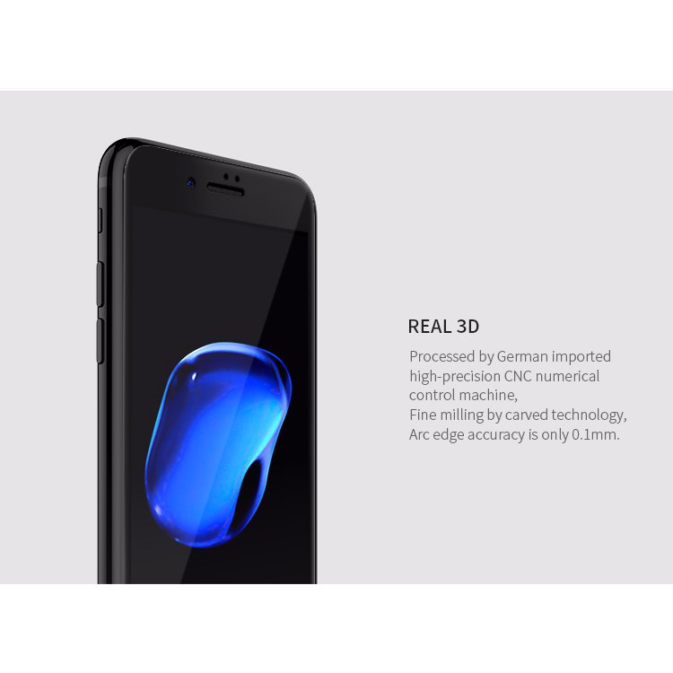 Miếng dán Cường lực 3D full màn hình iPhone 7 Plus chính hãng Nillkin Cp+ Max (Đen)