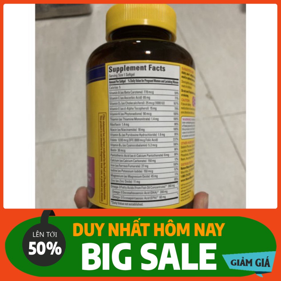 SALE GIÁ GỐC  [150 Viên] Thuốc Bổ Cho Bà Bầu Nature Made Prenatal Multi DHA - Mẫu Mới SALE GIÁ GỐC