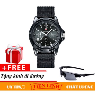 Đồng hồ quân đội nam + mắt kính đi đêm