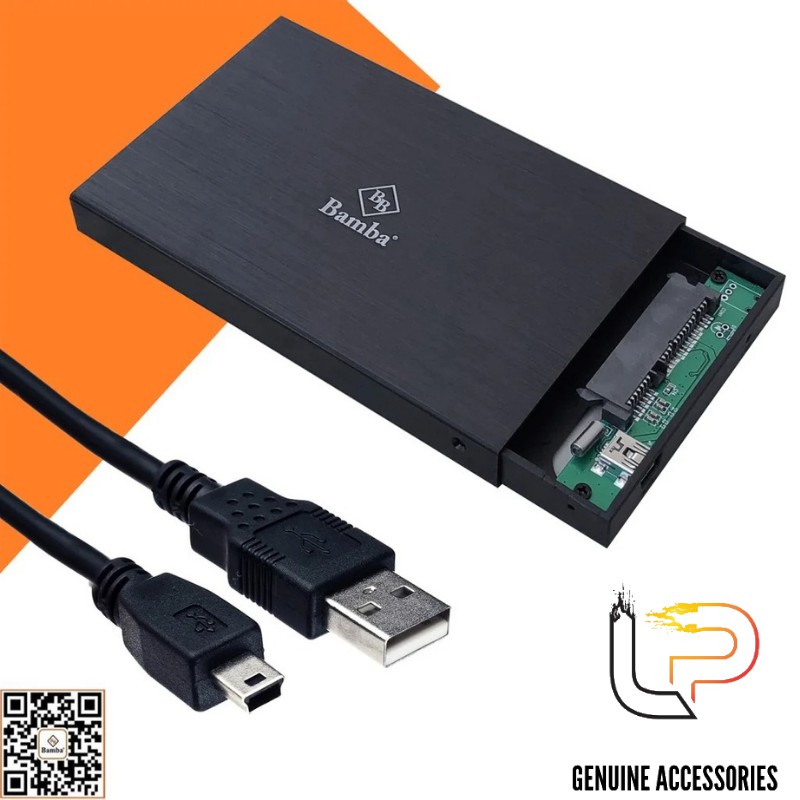 HỘP ĐỰNG Ổ CỨNG HDD,SSD 2.5 BAMBA B1 - BOX HDD,SSD 2.5 CHUẨN 2.0 BAMBA B1 VỎ NHÔM MÀU ĐEN