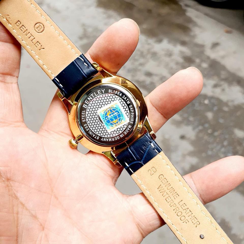 Đồng hồ nam dây da mặt kính chống xước Bentley BL1864 BL1864-10 BL1864-10MKNN