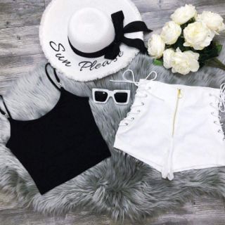 Sét áo 2 dây quần short lưng cao