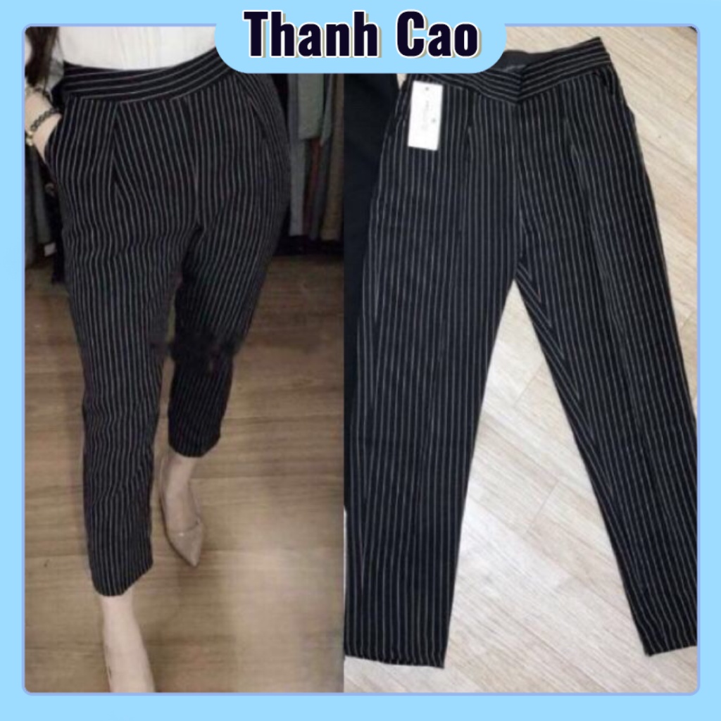 Quần baggy kẻ dọc