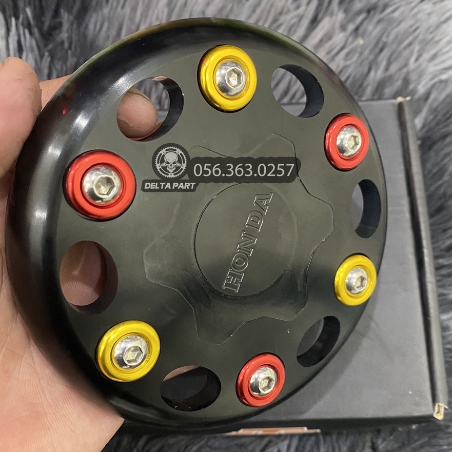 Nắp Chụp Nhôm CNC Lốc Nồi Xe Wave Super Dream Sirius 50 Exciter 50 Elegen  Kiểu - 4 MÀU