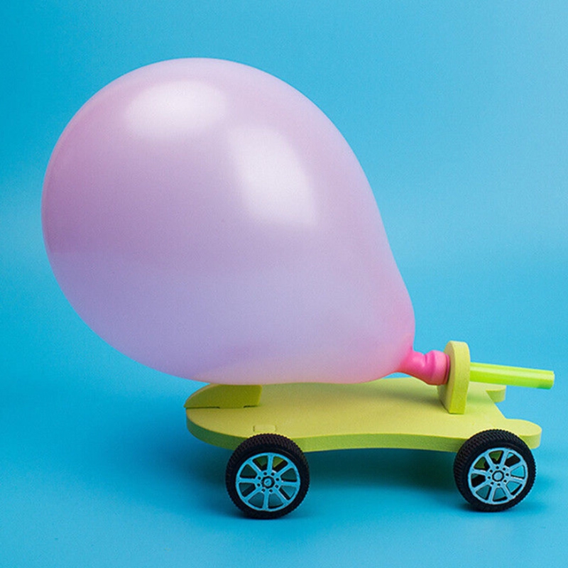 HIgh Quality DIY Balloon Powered Car Recoil Force Experiment Students Toys