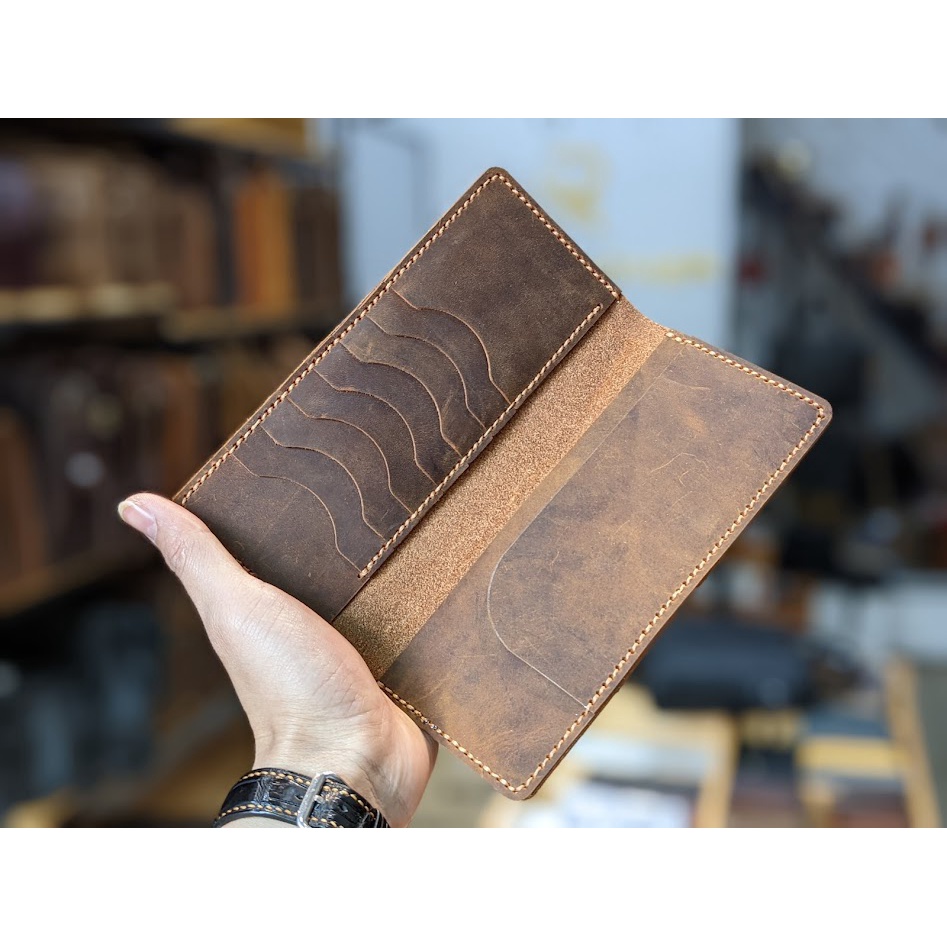 Ví Dài Cầm Tay Da Bò Sáp Cao Cấp - DA THẬT 100% & BẢO HÀNH 2 NĂM