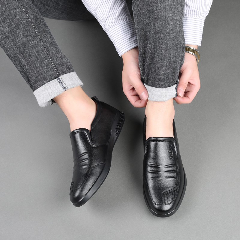 Giày nam thông thường Giày da nam công sở cao cấp Giày lười Size:39-44 Slip on leather shoes