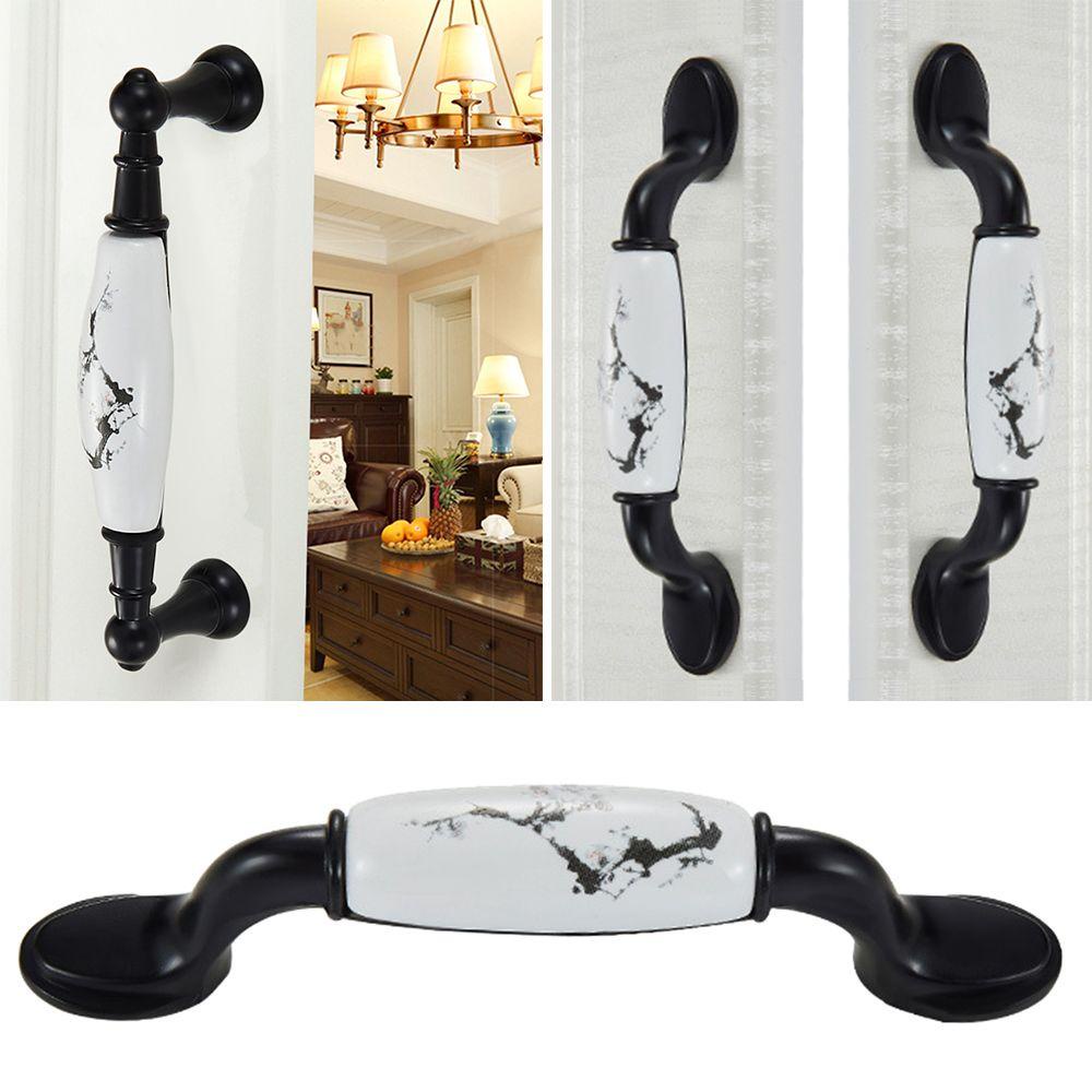 KUNHEV Tay Cầm Kéo Cửa Tủ Bằng Hợp Kim Kẽm Họa Tiết Hoa Mận