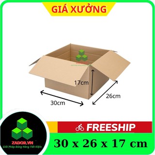 Combo 10 hộp carton Size 30x26x17 Thùng Carton Đóng Hàng Zador