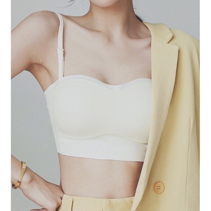 Áo ngực đúc su không gọng cúp ngang nâng ngực quyến rũ _ Áo lót bản To chống tụt không dây