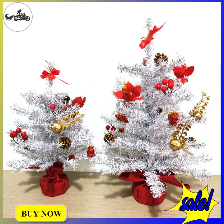 Cây thông noel trắng mini kèm phụ kiện trang trí siêu đáng yêu (hình thật shop chụp)