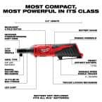NHẬP MỸ - MÁY BULONG MILWAUKEE 2457-20 M12 12-VOLT LITHIUM-ION CORDLESS 3/8 IN. RATCHET  KHÔNG KÈM PIN