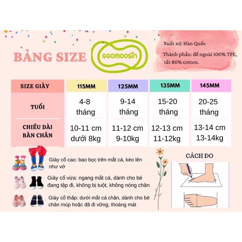 [Mã SKAMCLU8 giảm 10% cho đơn từ 100K] CHÍNH HÃNG GGOMOOSIN GIÀY TẬP ĐI CHO BÉ CƯNG-MARY DOT RIBBON