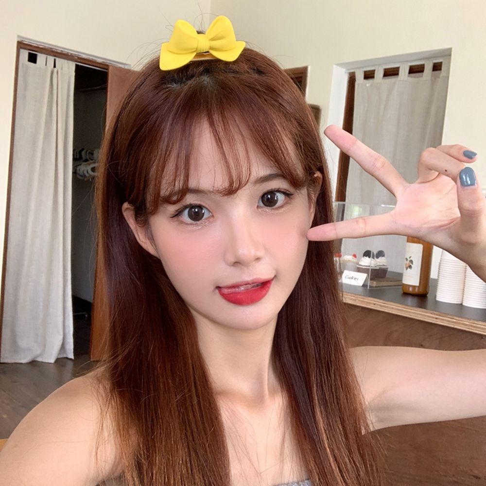 Dây buộc tóc cao su co giãn thắt nơ họa tiết hình học phong cách Hàn Quốc cổ điển dễ thương cho nữ