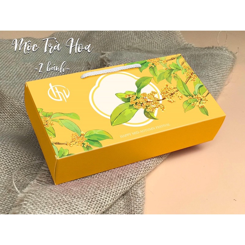 Hộp 2 bánh trung thu mẫu Nguyệt viên và Mộc trà viên