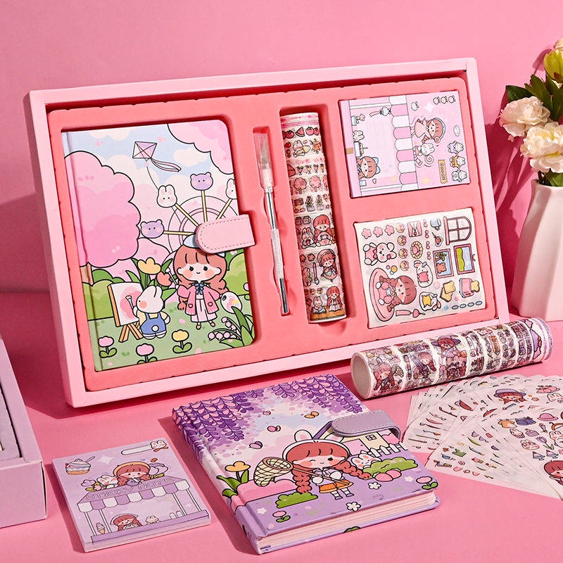 Hình Dán Trẻ Em。 Set Băng Keo Giấy Dán Trang Trí Sổ Tay DIY Hình Cô Gái Nhật Bản Dễ Thương