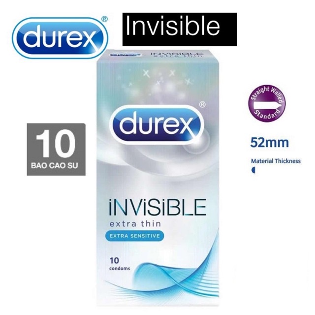 - 1 cái Bao cao su siêu mỏng vô hình Durex Invisible tăng khoái cảm chân thật nhất - (1 cái)