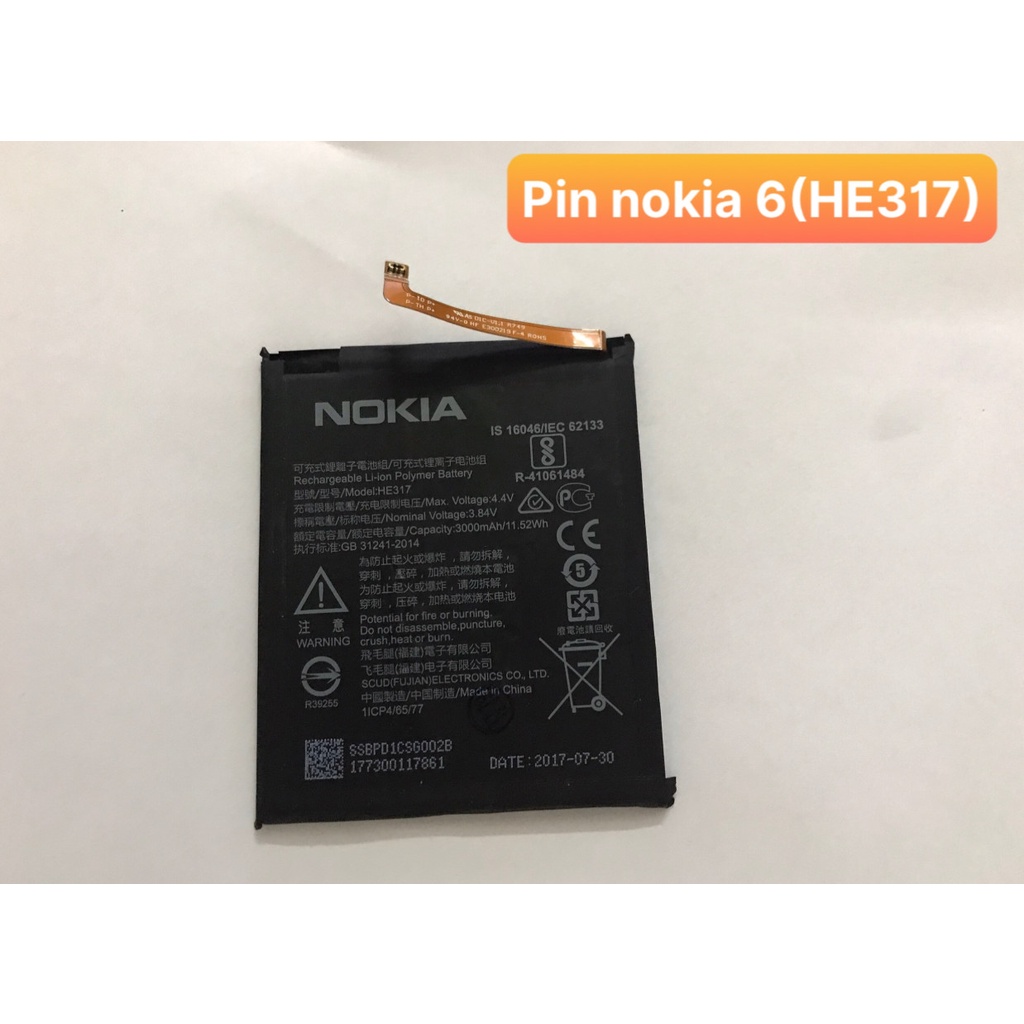Pin Nokia 6 (HE317) hàng bóc máy