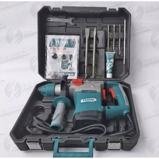 1800W MÁY KHOAN ĐỤC BÊ TÔNG TOTAL TH118366 KÈM 3 MŨI KHOAN GÀI+2 MŨI ĐỤC