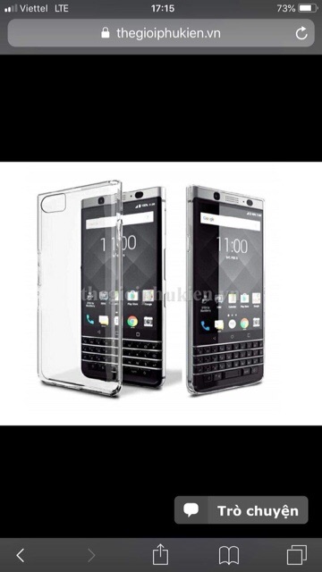 Ốp lưng dẻo silicon trong suốt loại 1 cho Black Berry keyone