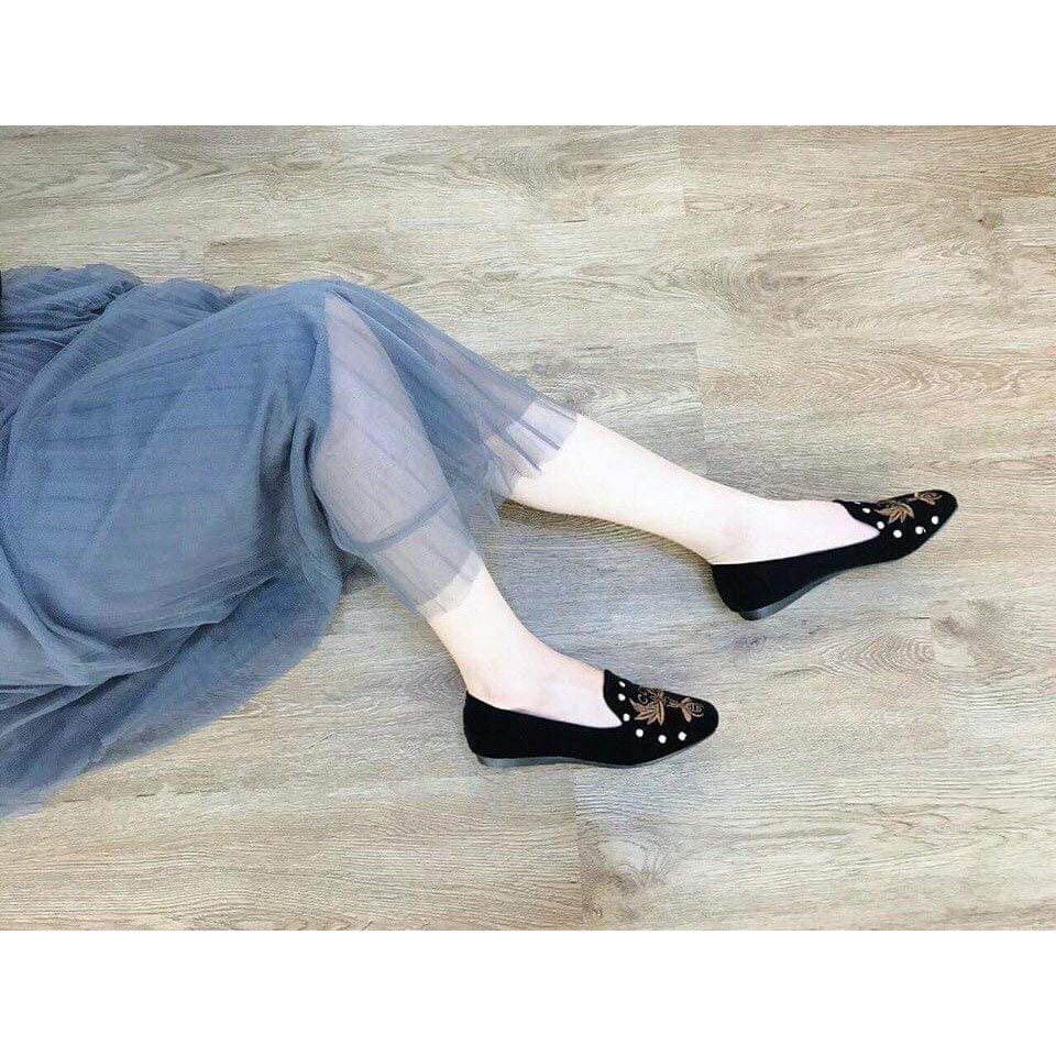 GIÀY SLIP ON NỮ THÊU ONG SIÊU CHẤT kèm clip thật | BigBuy360 - bigbuy360.vn