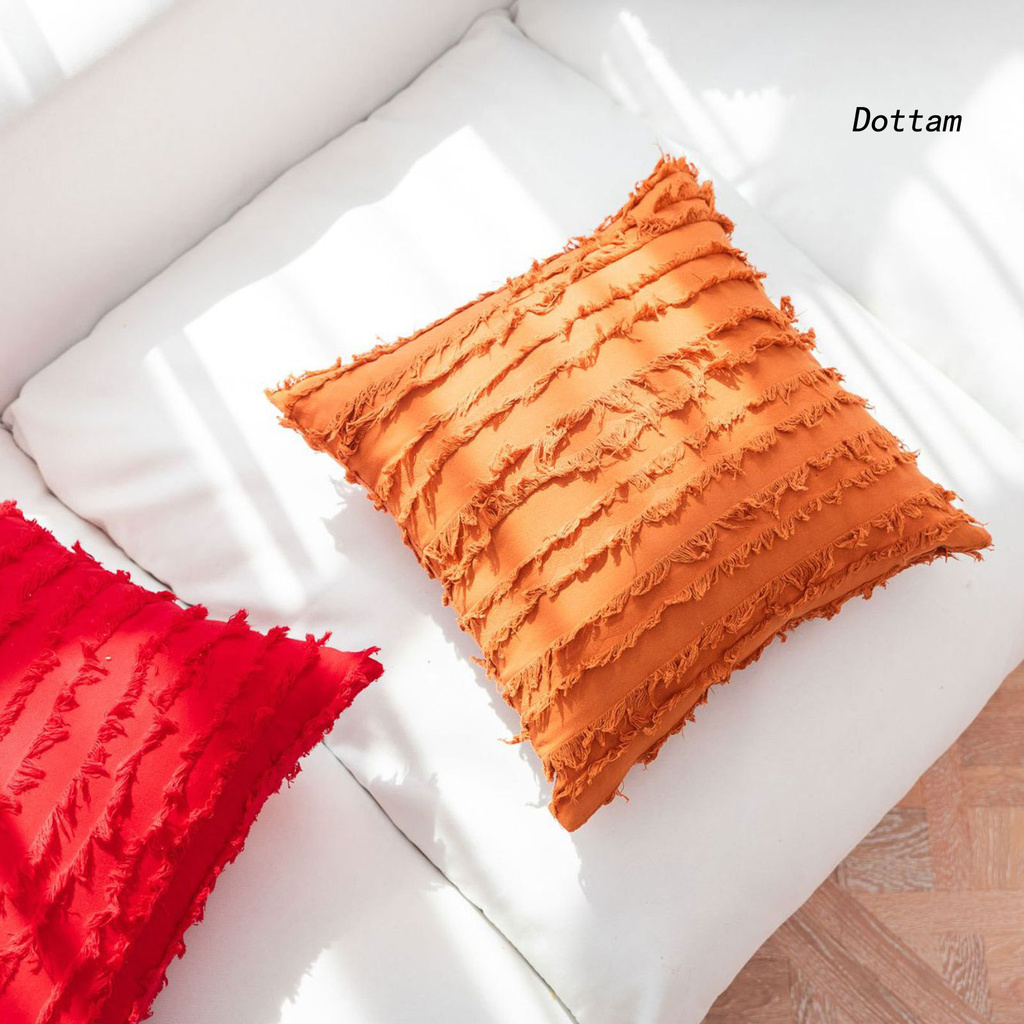 Vỏ Bọc Đệm Ghế Sofa Vải Cotton Lanh Màu Trơn Họa Tiết Kẻ Sọc Phong Cách Bohemian K1