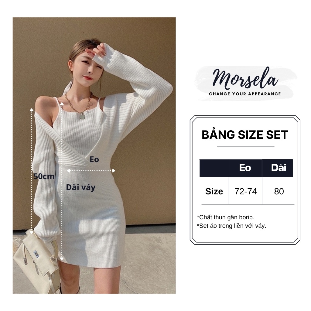 Set đồ nữ ôm body Hàn Quốc sang chảnh - đầm len gân ôm body set áo croptop liền váy  cho nữ - Morsela | BigBuy360 - bigbuy360.vn