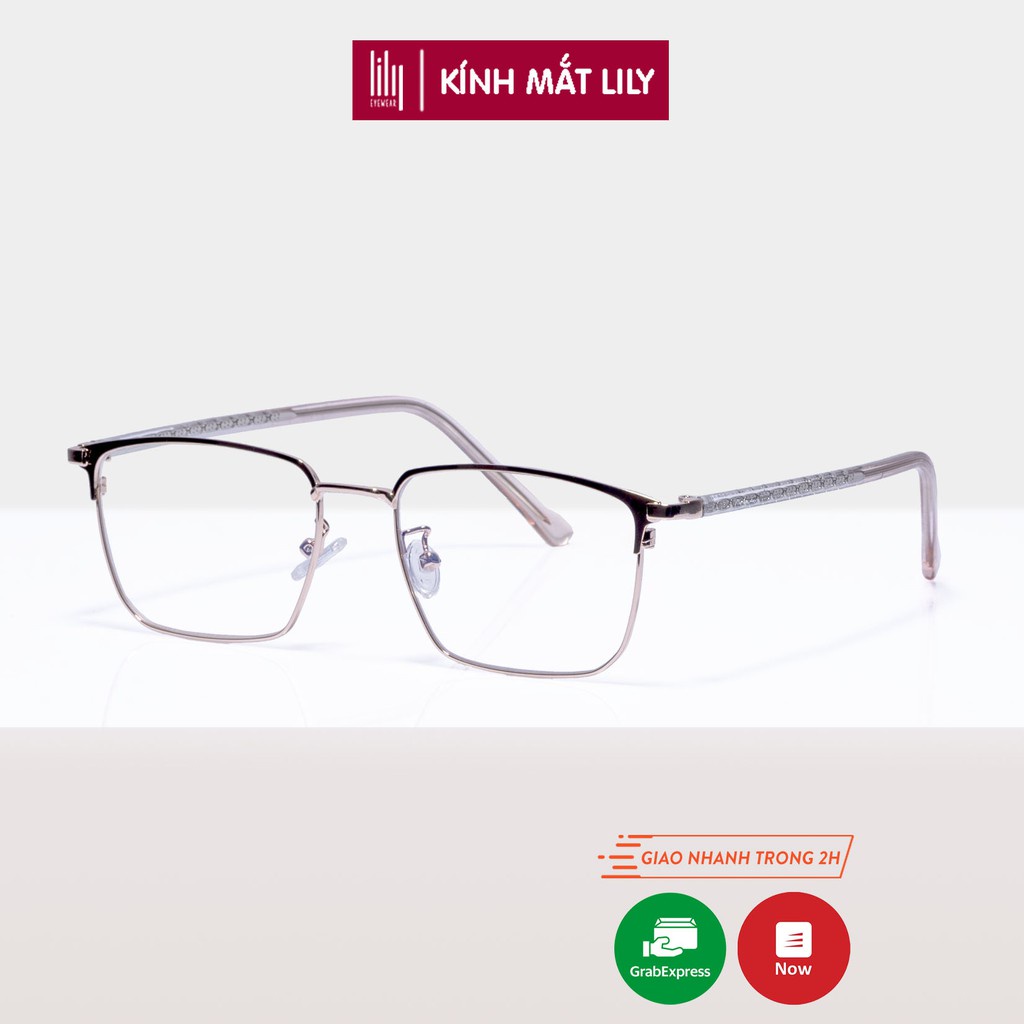 Gọng kính kim loại nam nữ Lilyeyewear mắt vuông thanh mảnh nhẹ nhàng màu sắc thời trang 1031