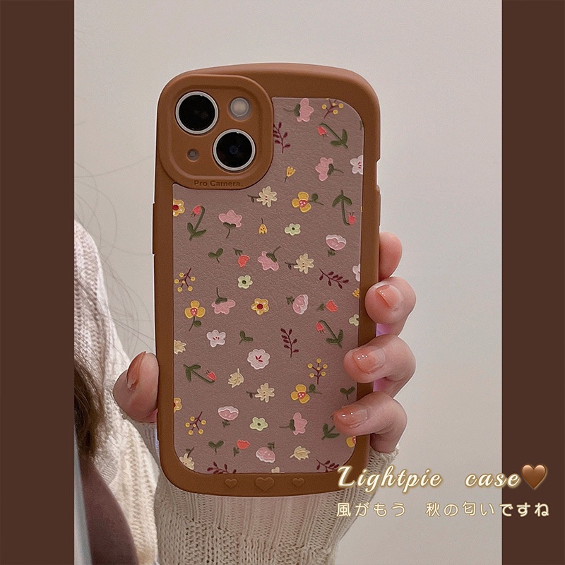 Ốp điện thoại da họa tiết hoa xinh xắn dành cho iPhone 13pro max 12 11 XR XS 8plus