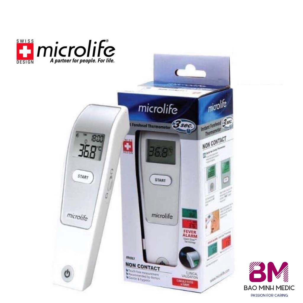 Nhiệt kế hồng ngoại đo trán Microlife FR1MF1 - Hàng chính hãng Thụy Sỹ (BH 2 Năm)