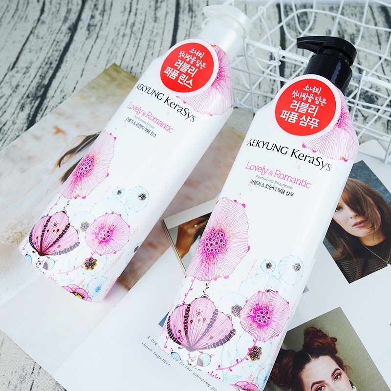 Combo gội xả hương hoa Aekyung - Màu Hồng