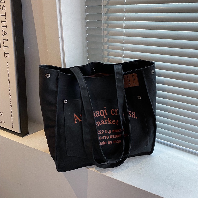 Túi Xách Canvas Cỡ Lớn Thiết Kế Đơn Giản Thời Trang