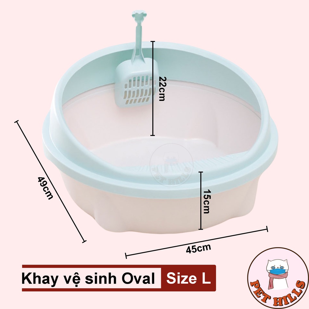 Khay vệ sinh cho mèo tặng kèm xẻng  - Khay vệ sinh, nhà vệ sinh cho mèo kích thước lớn