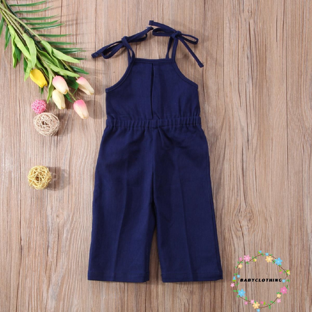 ღWSVღFashion Kids Condole Belt Cowboy Jumpsuit Baby Girls Strap Denim Rompers Overalls Long Pants Clothes