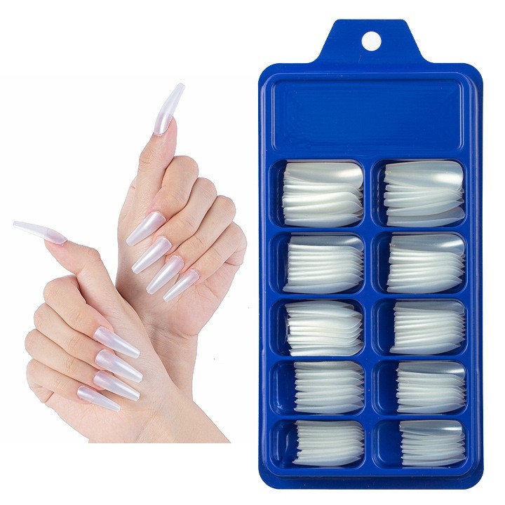 Hộp gồm 100 chiếc móng úp Form Thang đủ size  trang trí móng làm nail mi spa shop Hoangnam