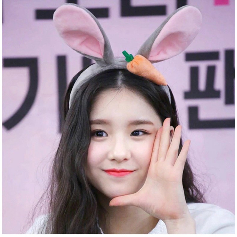 Cài Tóc Tai Thỏ Carot Vải Nhung Phong Cách Hàn Quốc