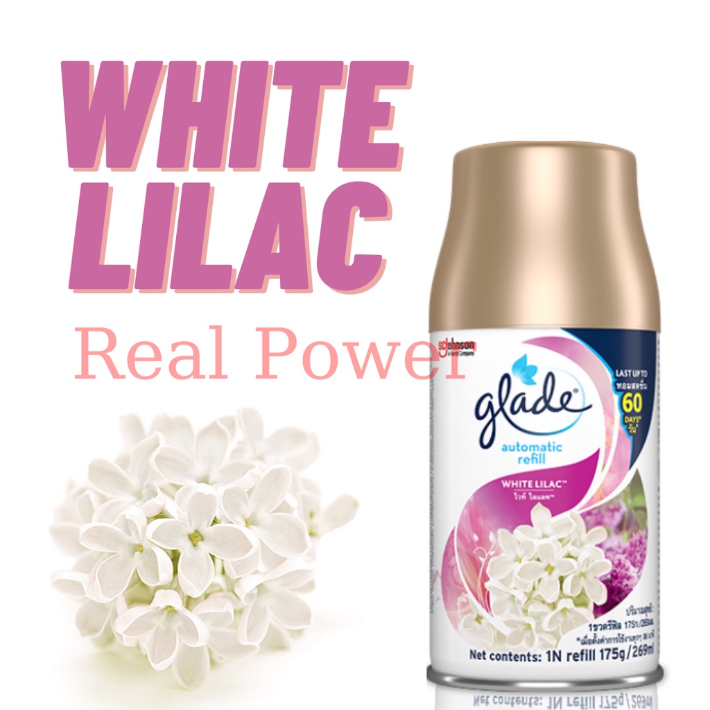 Xịt thơm phòng tự động Glade Refill Hương White Lilac 175g (269ml)