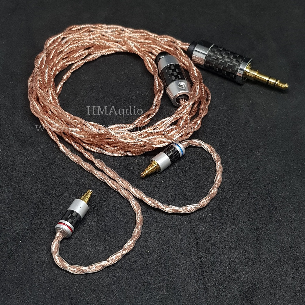 Dây tai nghe đồng 7N OCC Litz 25AWG 1.1mm tết 4 - Connetor IM03/50/70 A2DC IE80/80s IE40Pro IE100/400/500 IE300/900 2Pin